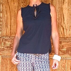 J. CREW Factory Ruffle Collar Sleeveless Top Blouse Shirt Junior Womens Size 0